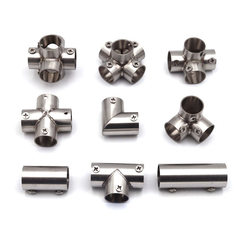 Stainless Steel Pipe Connector Round Pipe Clothes Rod Clothes Hanging Flange Fastener Shelf Fixture Connector Elbow - Image 2